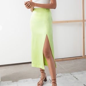 & Other Stories Side Slit Midi Skirt